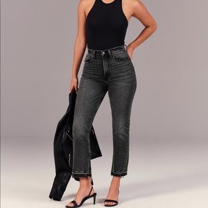 Ankle straight ultra high rise straight Jeans